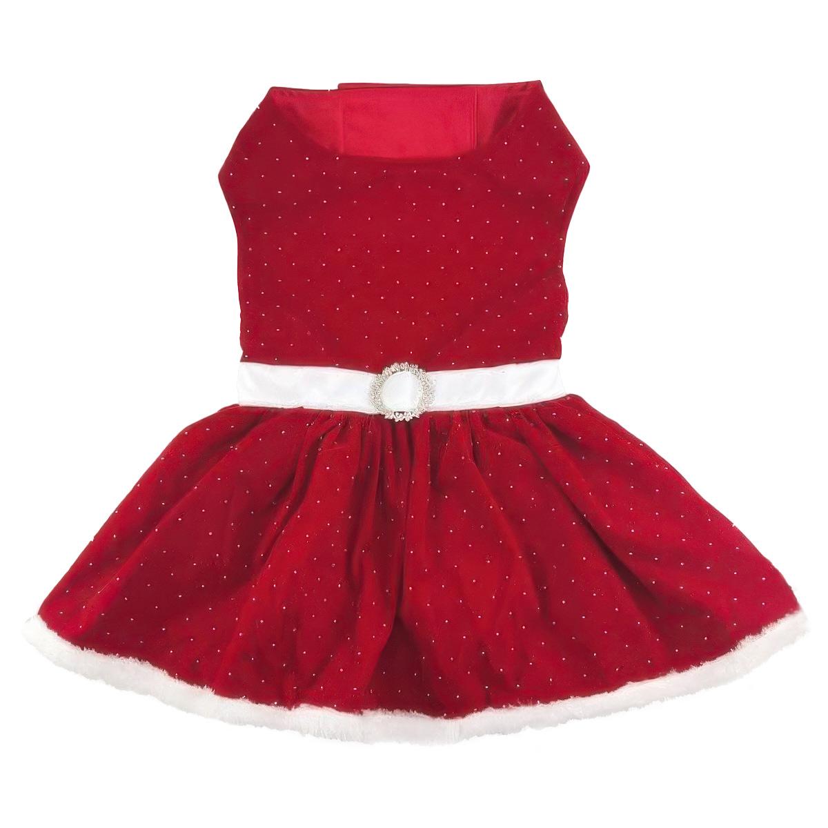 Red Velvet Sparkle Holiday Dog Dress
