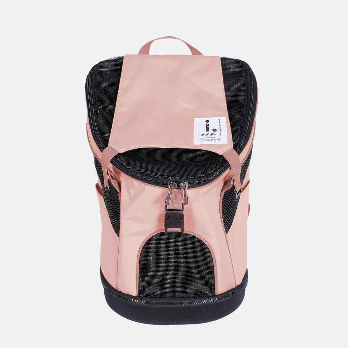 Coral Pink Ibiyaya Ultralight Pro backpack carrier for small dogs.