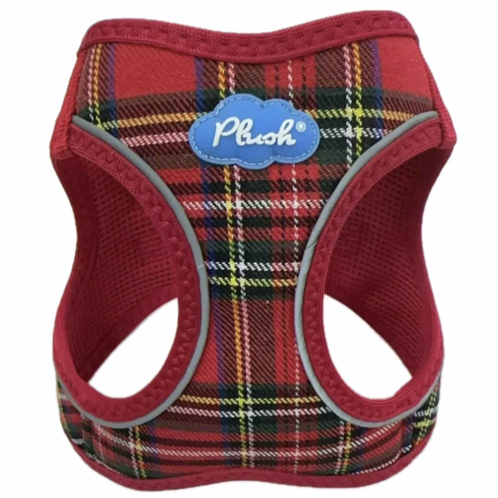 Plush-Red-Plaid-Small-Dog-Harness-2