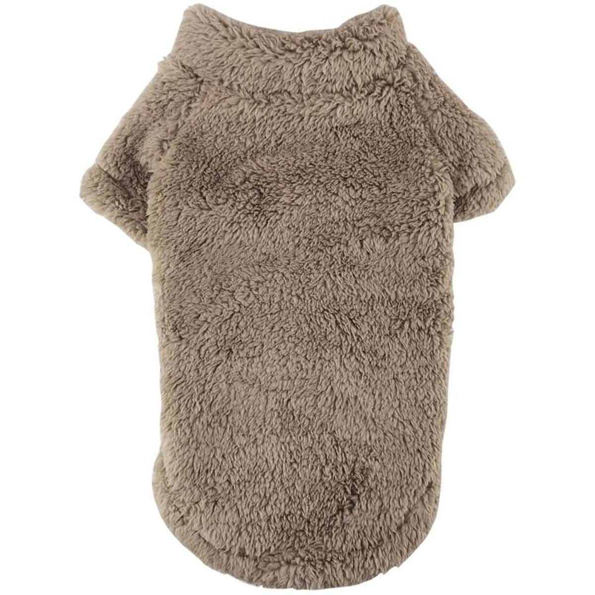 Soft Plush Pullover for Small Dogs - Brown