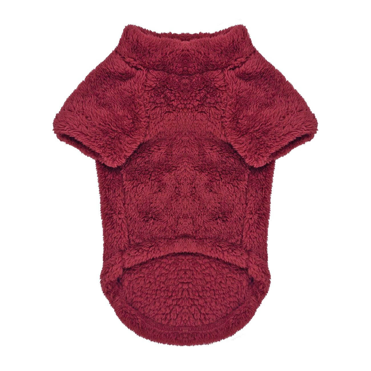 Soft Plush Pullover for Small Dogs - burgundy