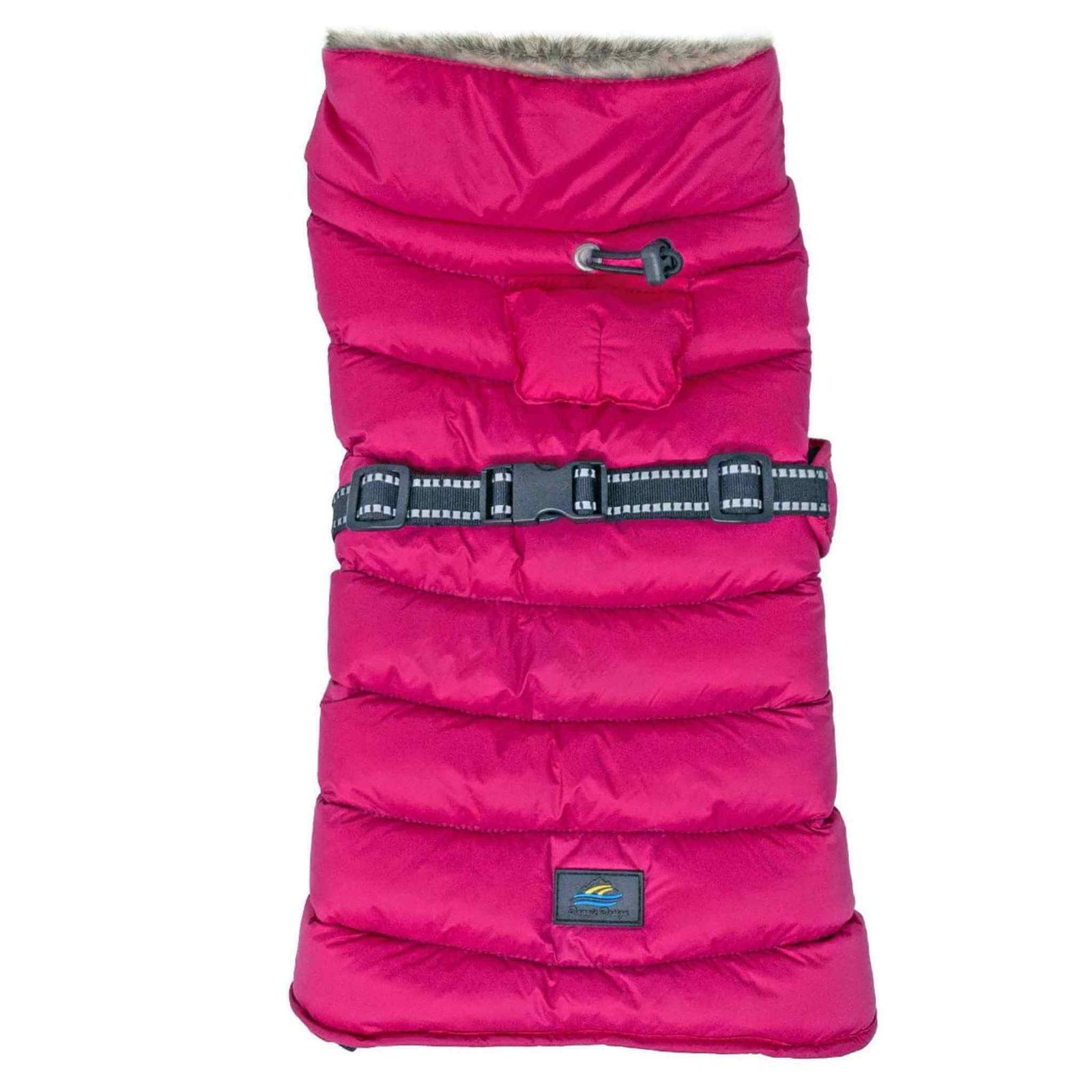 Alpine Extreme Weather Puffer Coat for Dogs - Pink Peacock - Back view