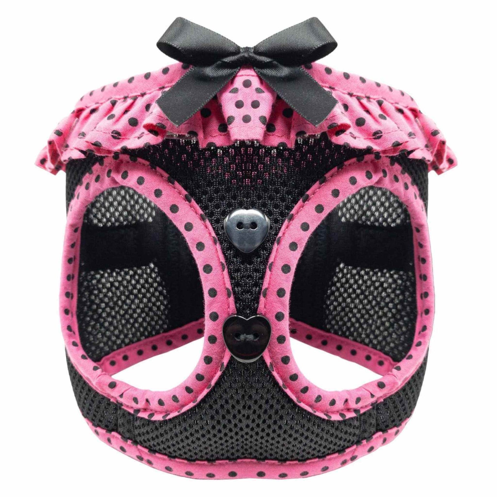 American River Polka Dot Step-in Dog Harness - Hot Pink and Black