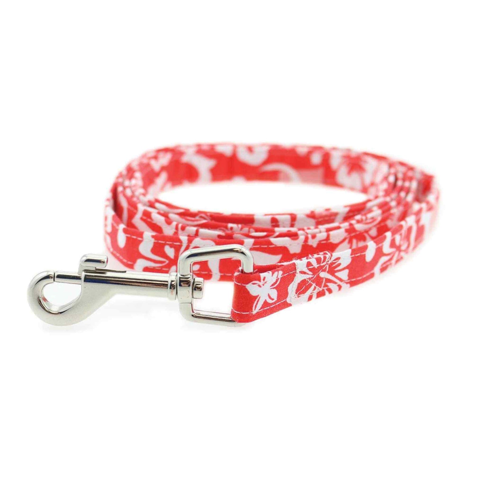 Cool Mesh Dog Harness - Red Hawaiian Hibiscus - Matching Leash