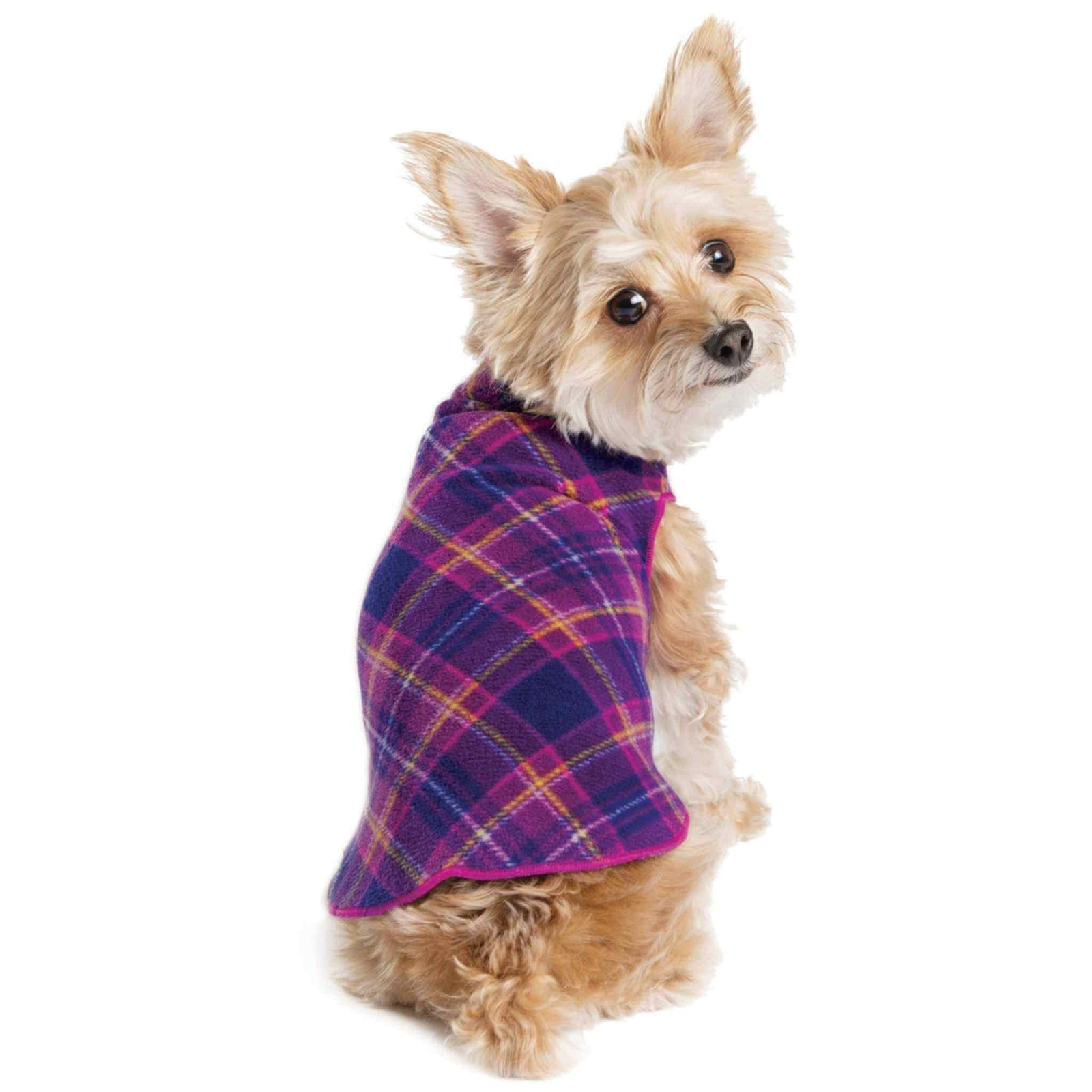 Gold Paw Stretch Fleece for Dogs - Mulberry Plaid