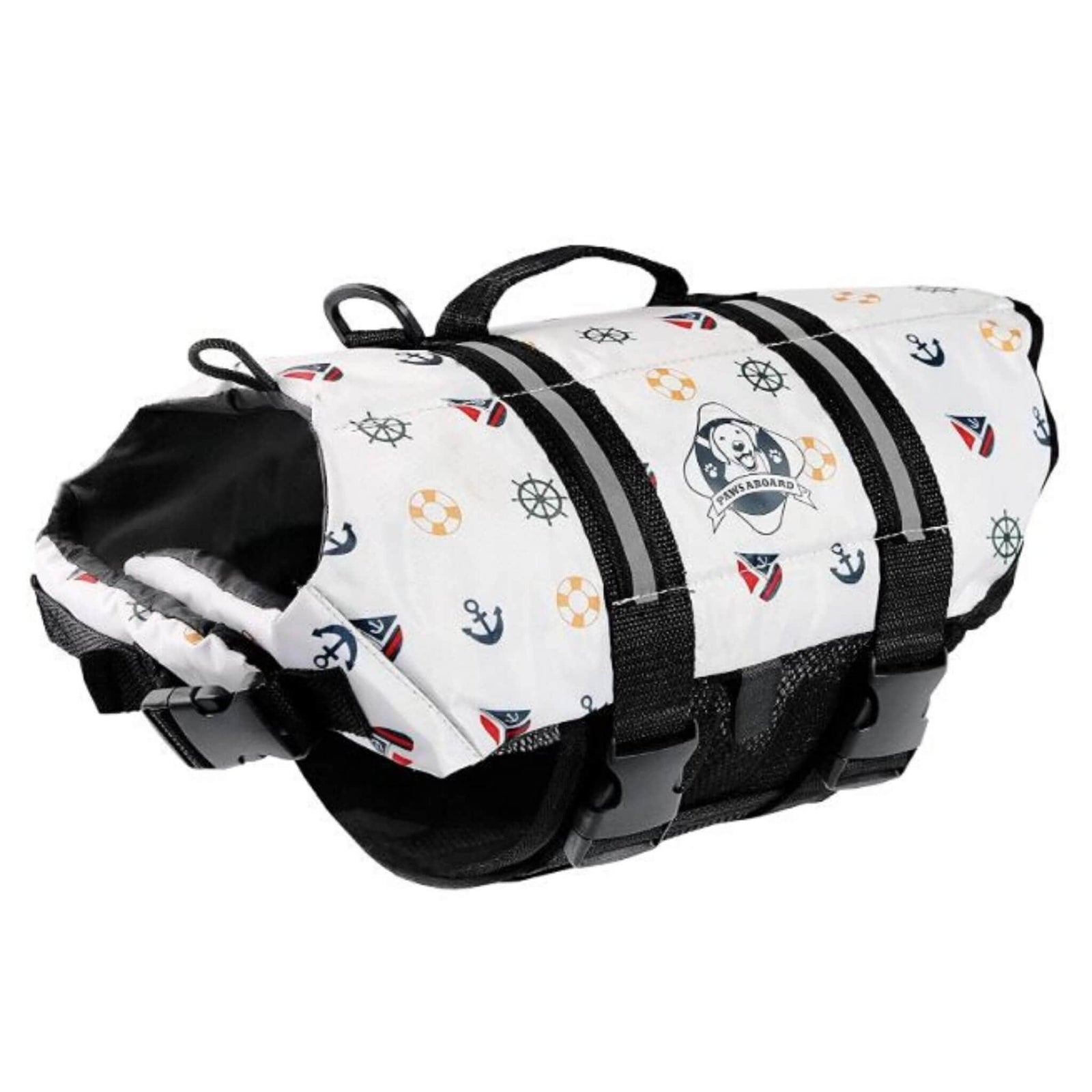 Paws Aboard Dog Life Jacket for small dogs - Nautical Theme