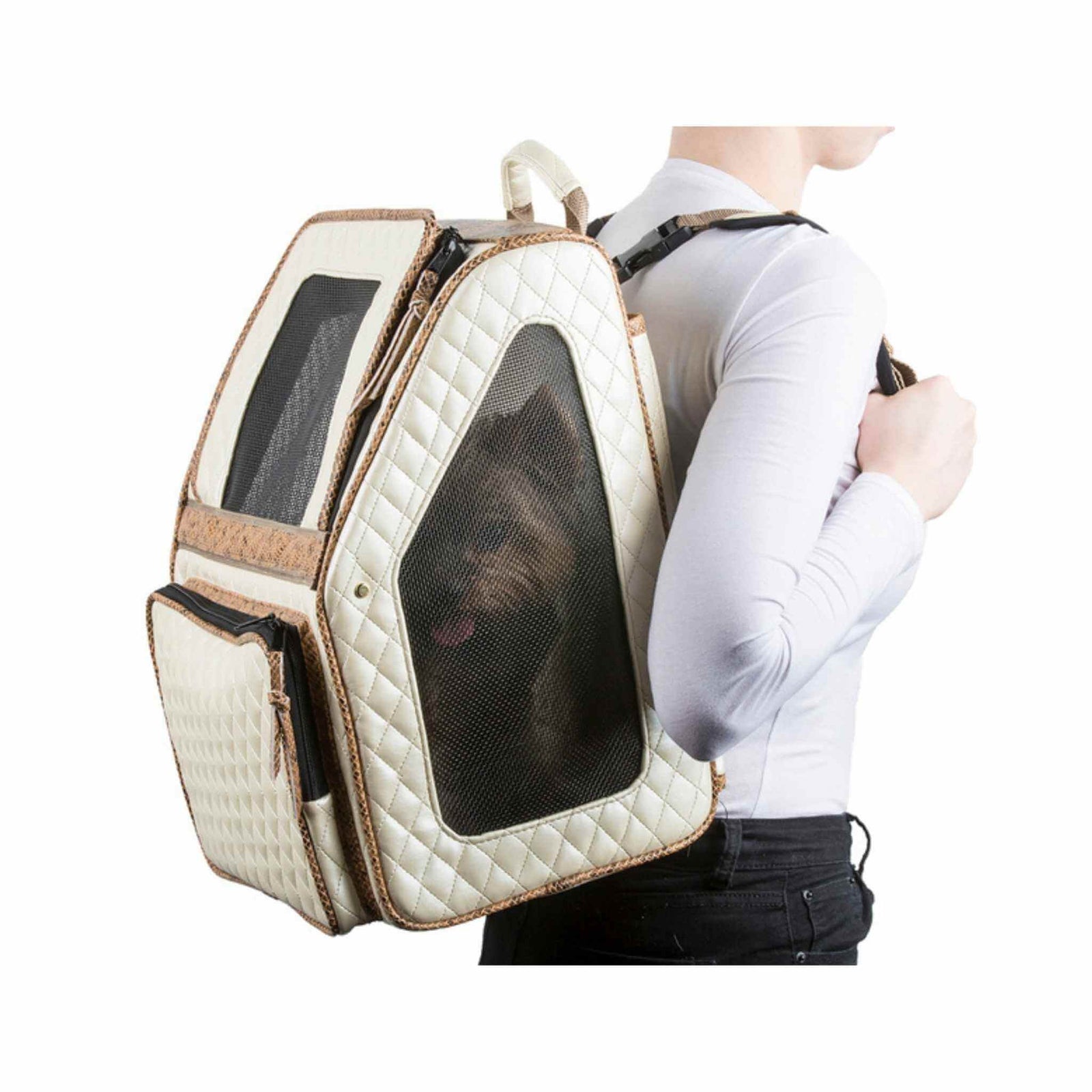 Petote Rio Wheeled Dog Carrier - as a backpack