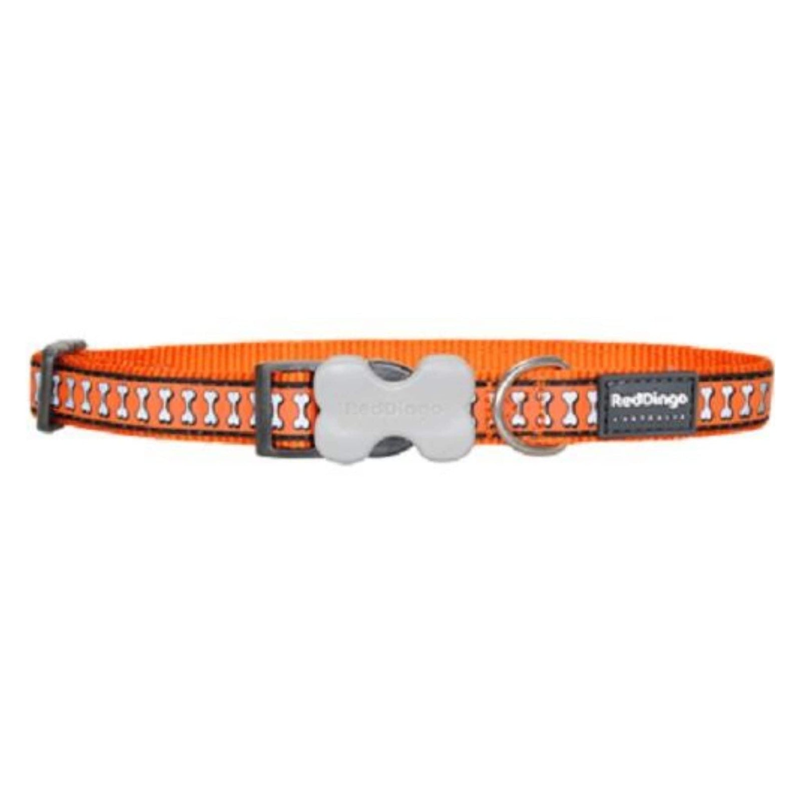 Red Dingo Reflective Small Dog Collars - Orange