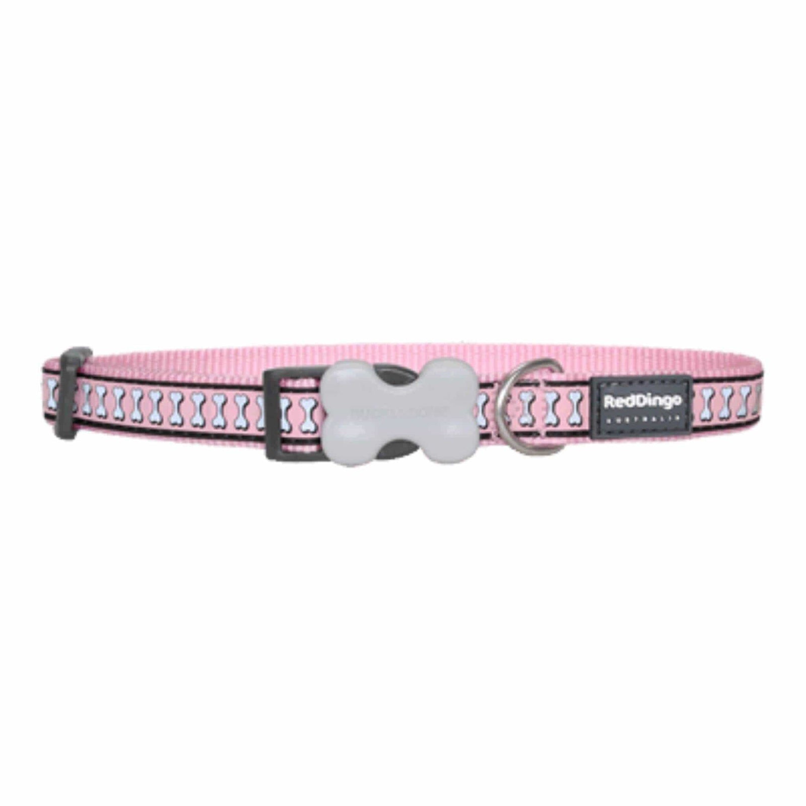 Red Dingo Reflective Small Dog Collar - Pink