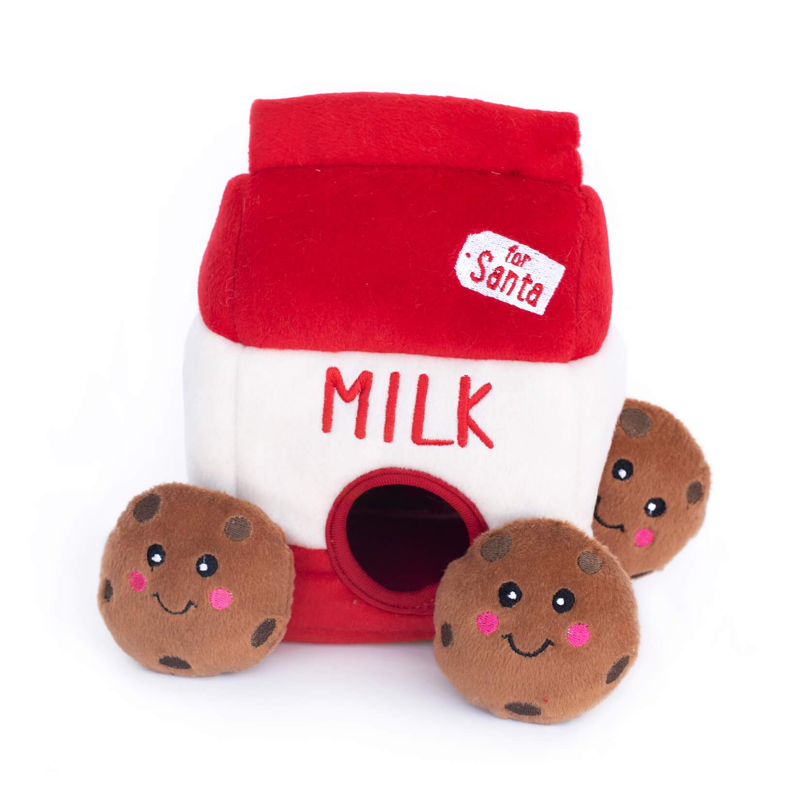 Zippy Paws Santa's Milk and Cookies Plush Dog Toy 1
