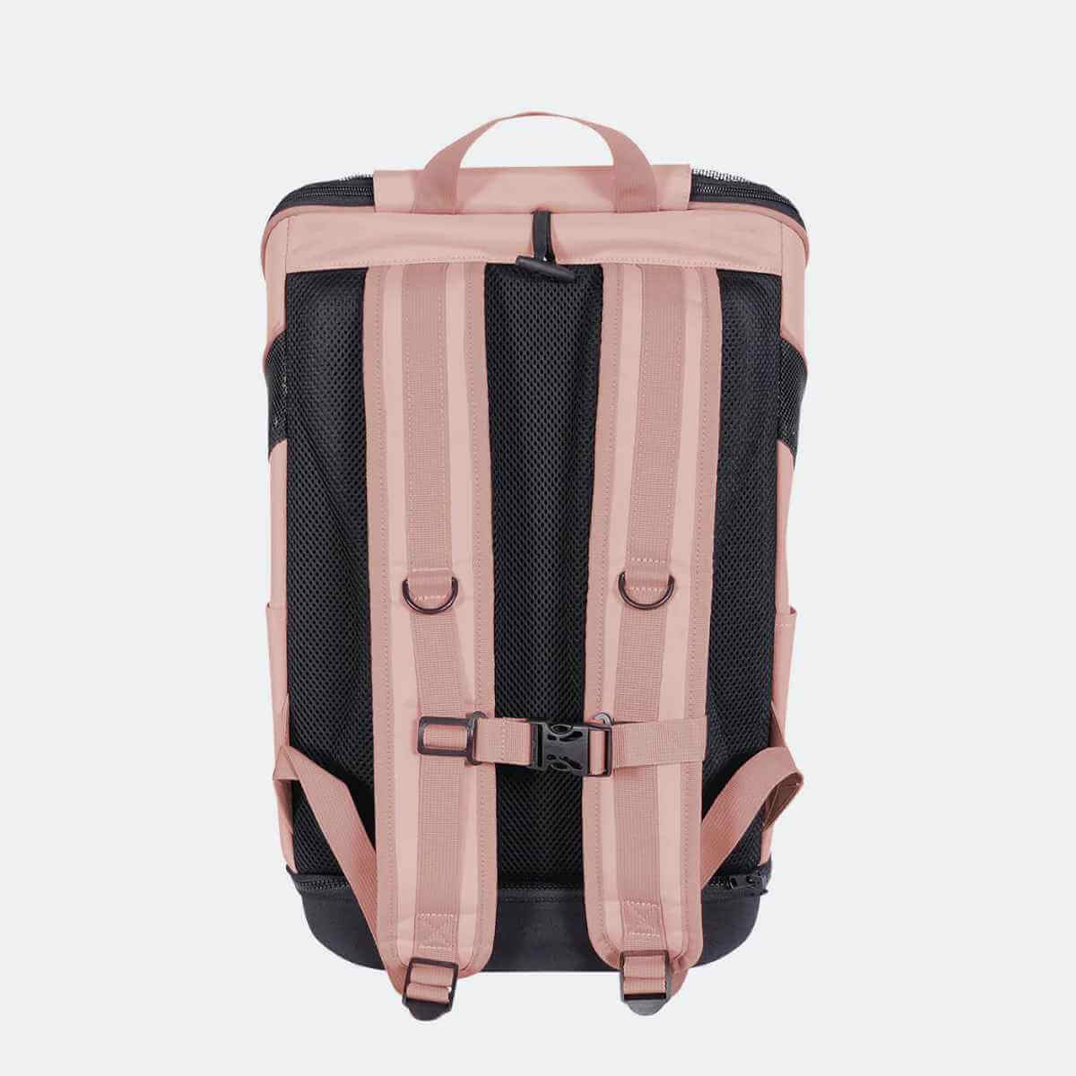 Back view of the Ibiyaya Ultralight Pro carrier showing padded shoulder straps and mesh back support.