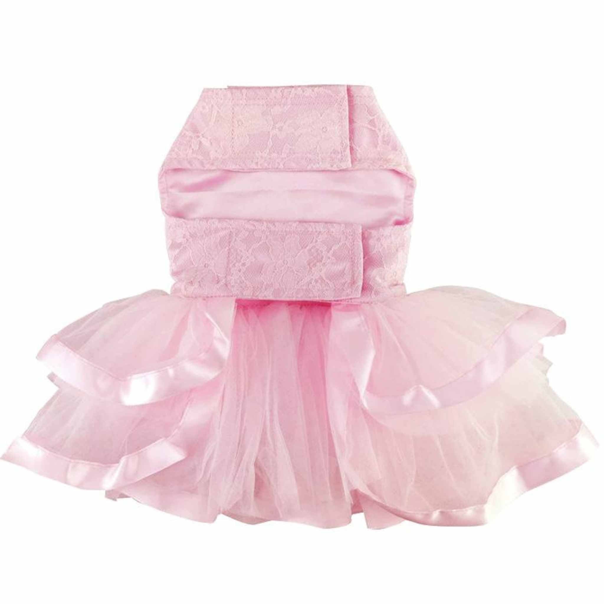 dog dress lace Pink Polka Dot and Lace Dog Dress Set with Leash Medium