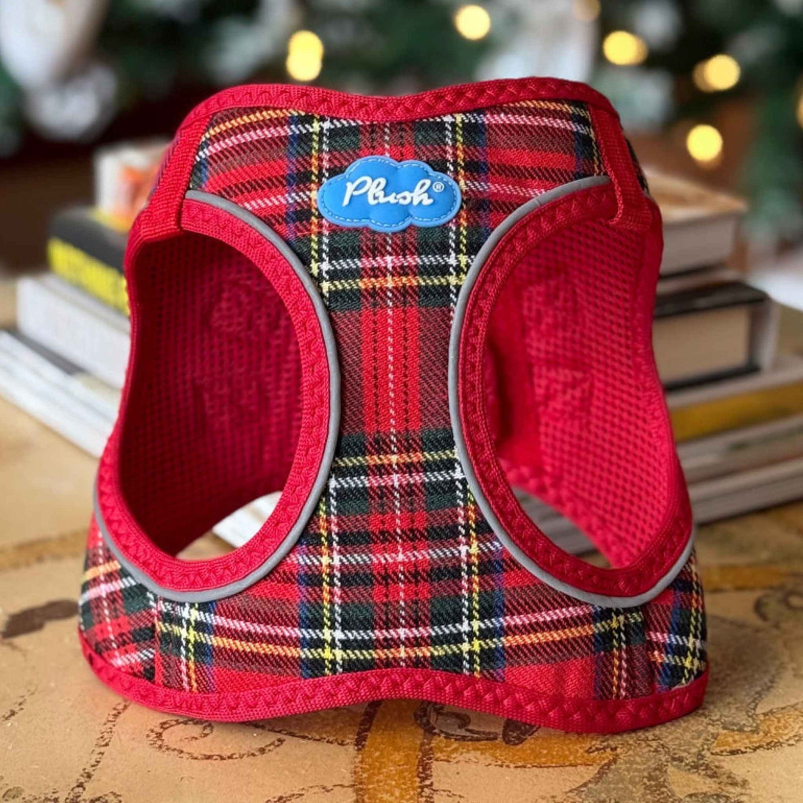 Plush-Red-Plaid-Small-Dog-Harness