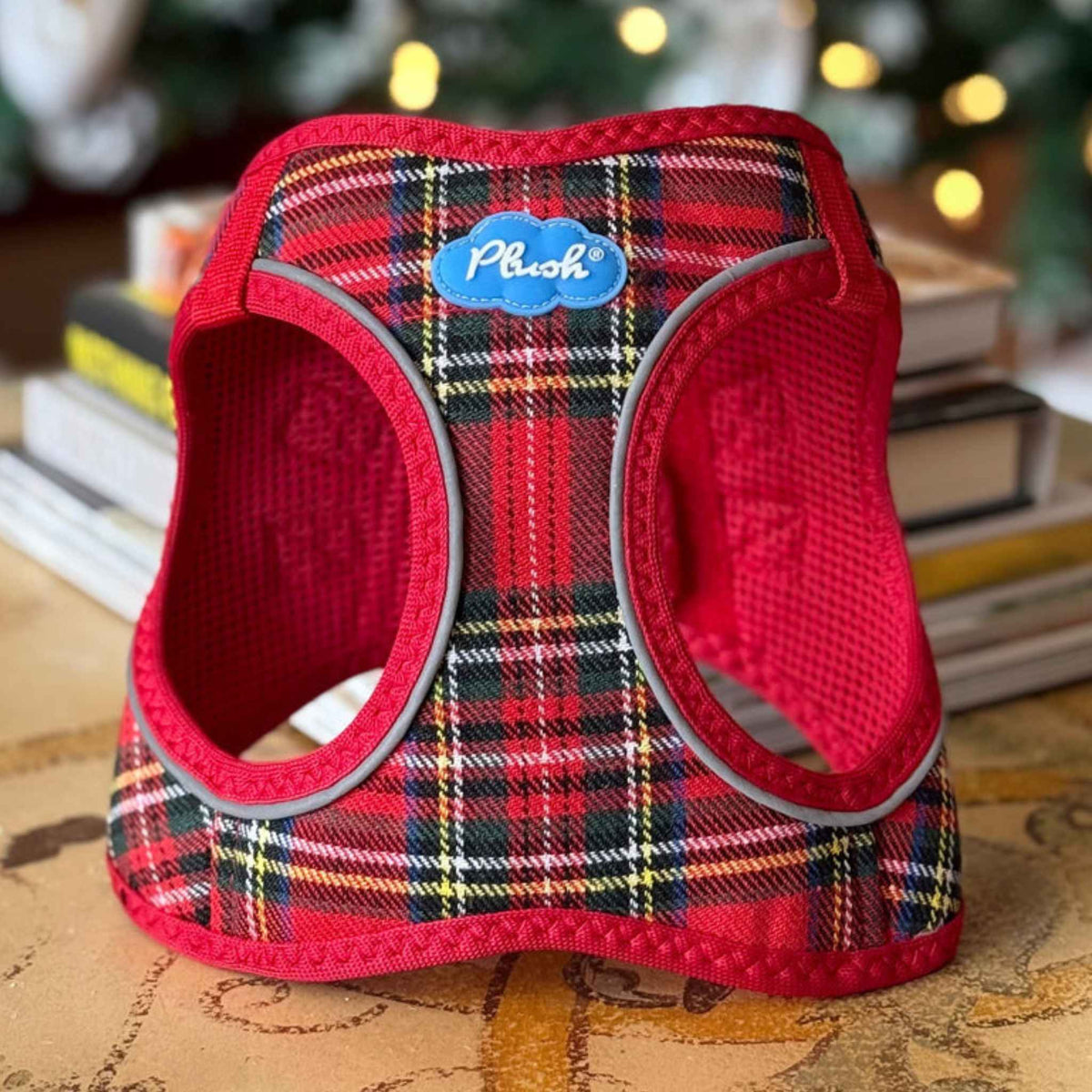 Plush-Red-Plaid-Small-Dog-Harness