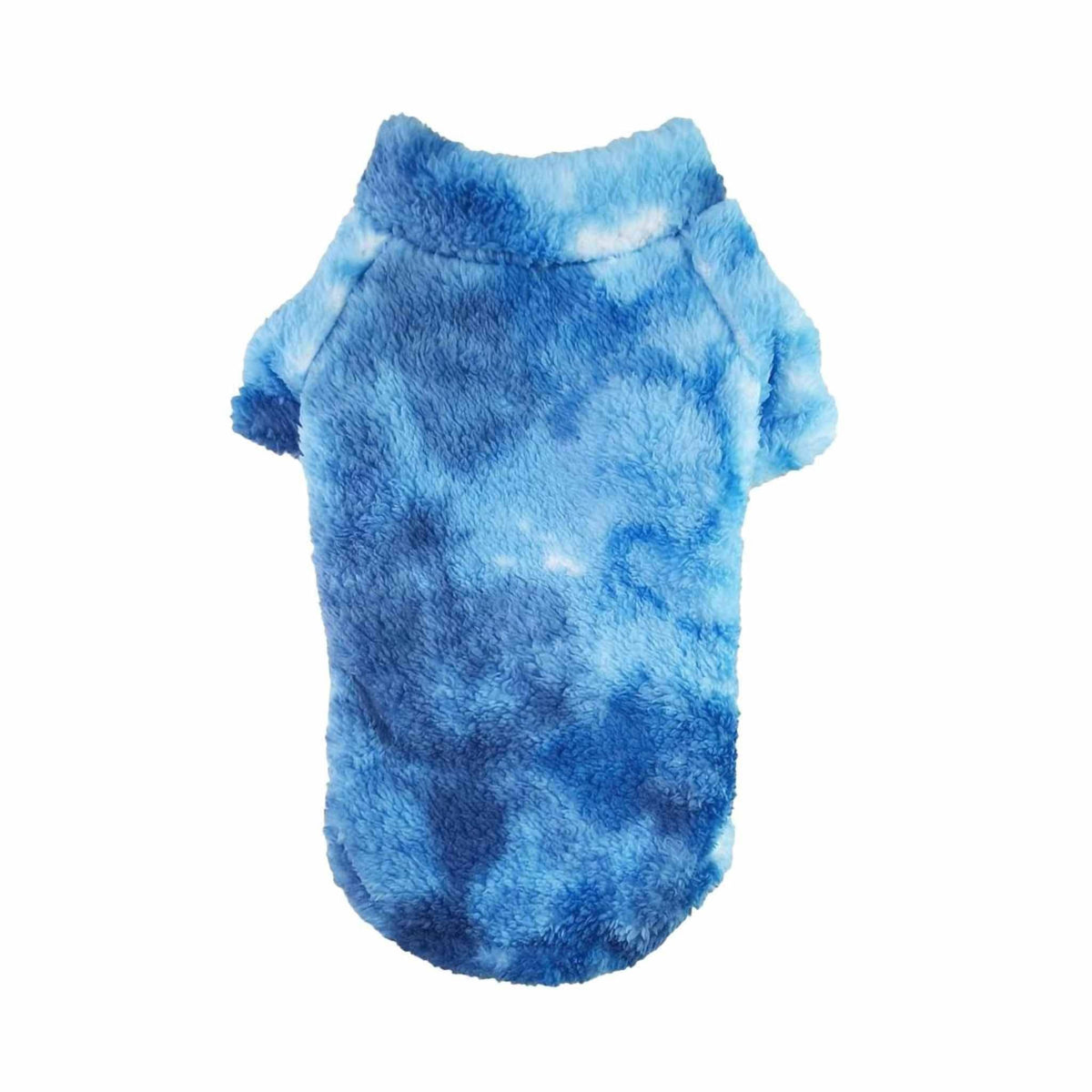 Soft Plush Pullover for Small Dogs - blue tie dye
