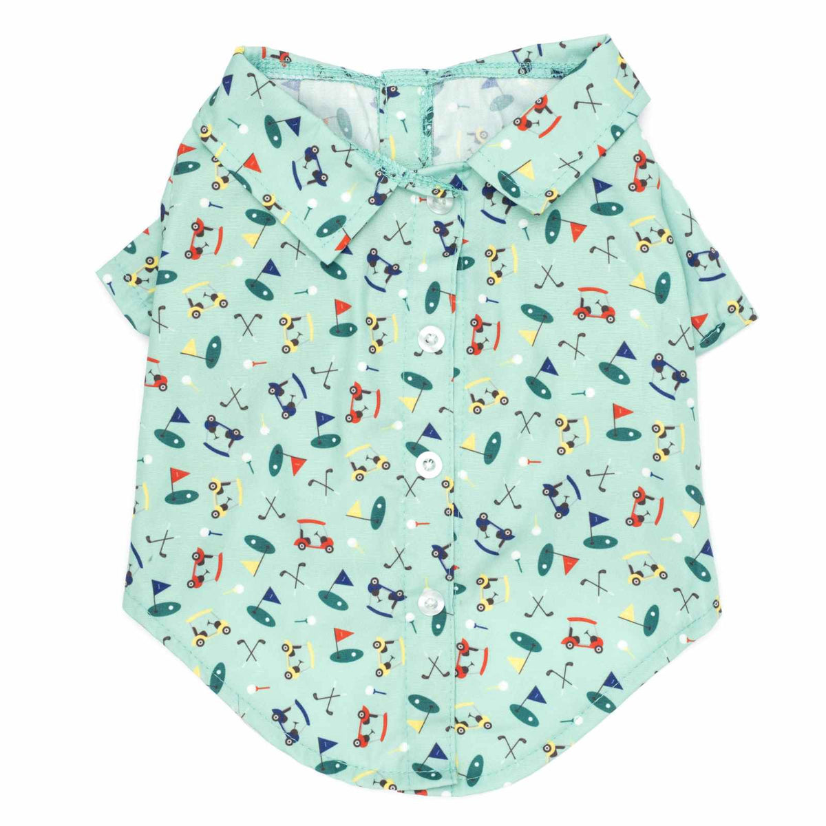 The Worthy Dog green golf themed dog shirt for small dogs