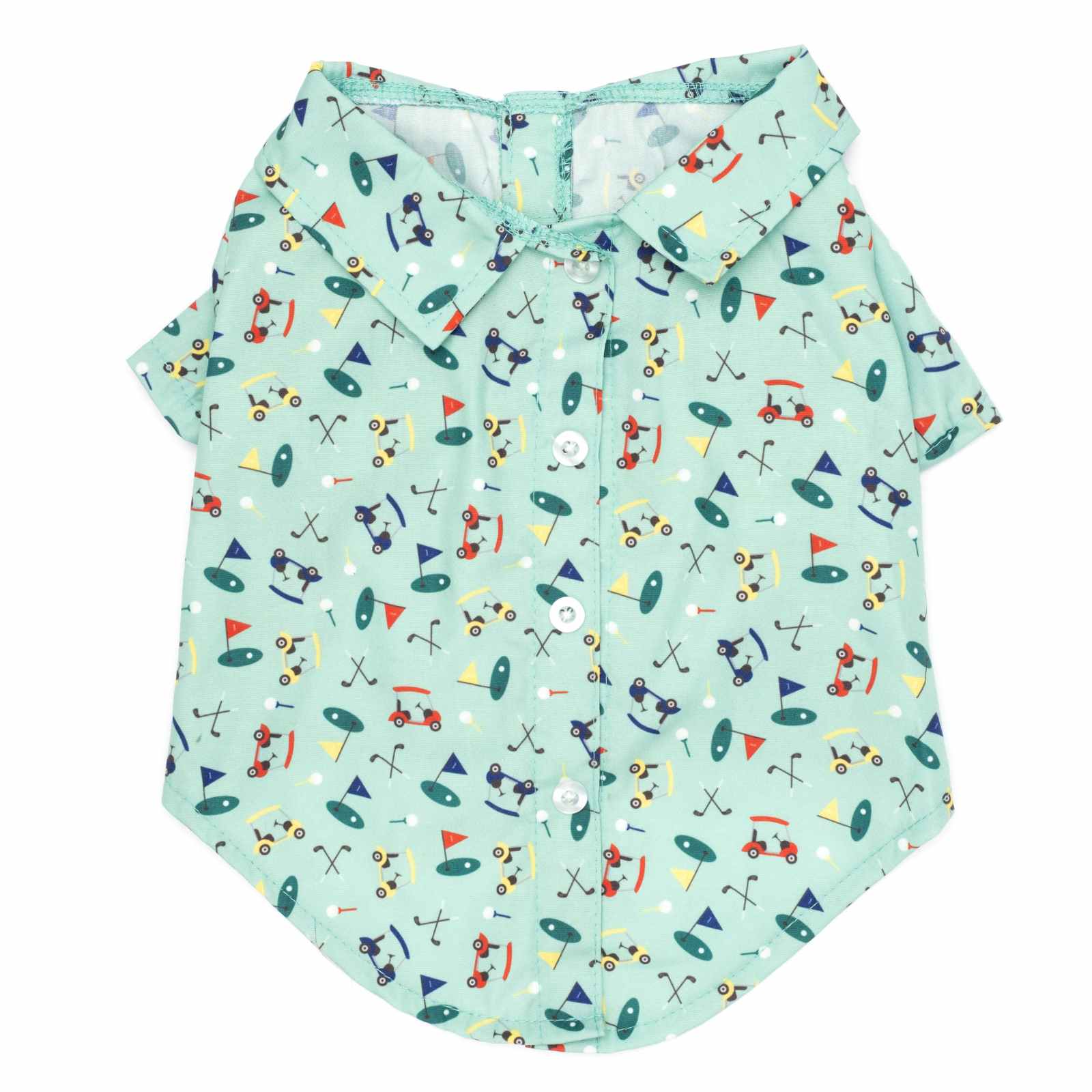 The Worthy Dog green golf themed dog shirt for small dogs