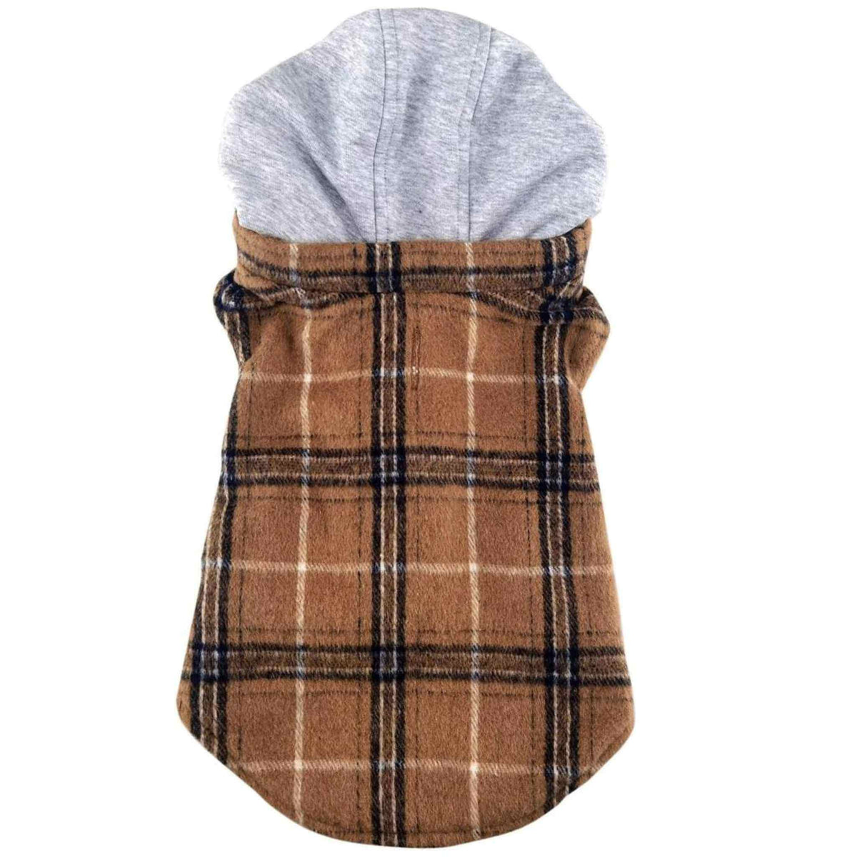 Weekender Small Dog Hoodie – Brown &amp; Black Plaid