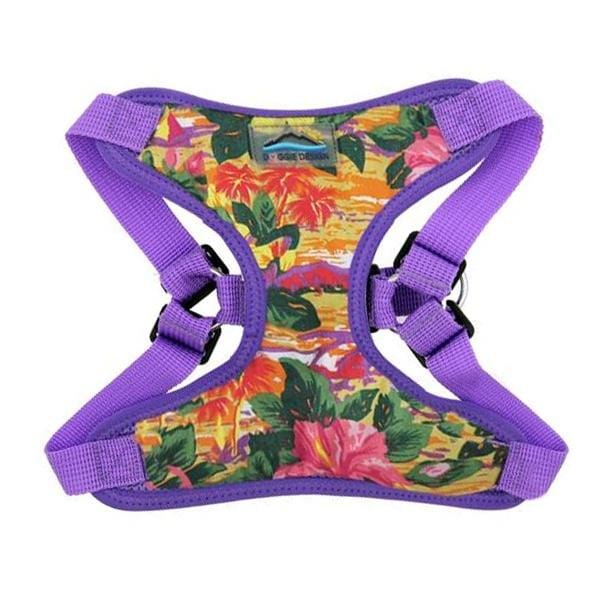 Wrap_and_Snap_Choke_Free_Small_Dog_Harness - Sunset Hibiscus