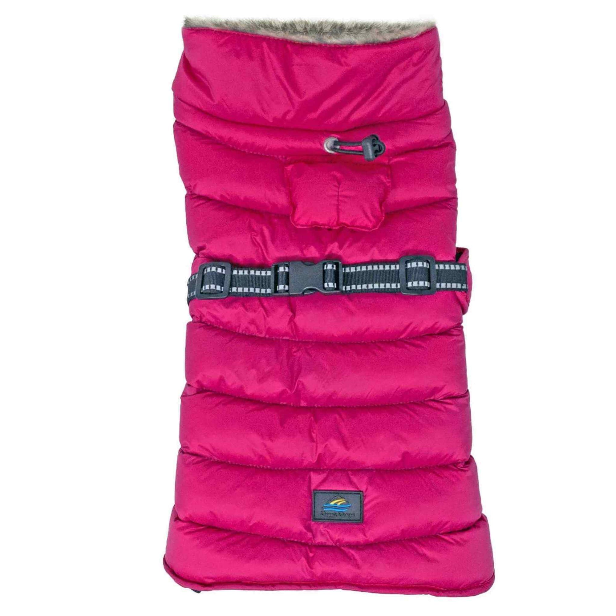 Alpine Extreme Weather Puffer Coat for Dogs - Pink Peacock - Back view