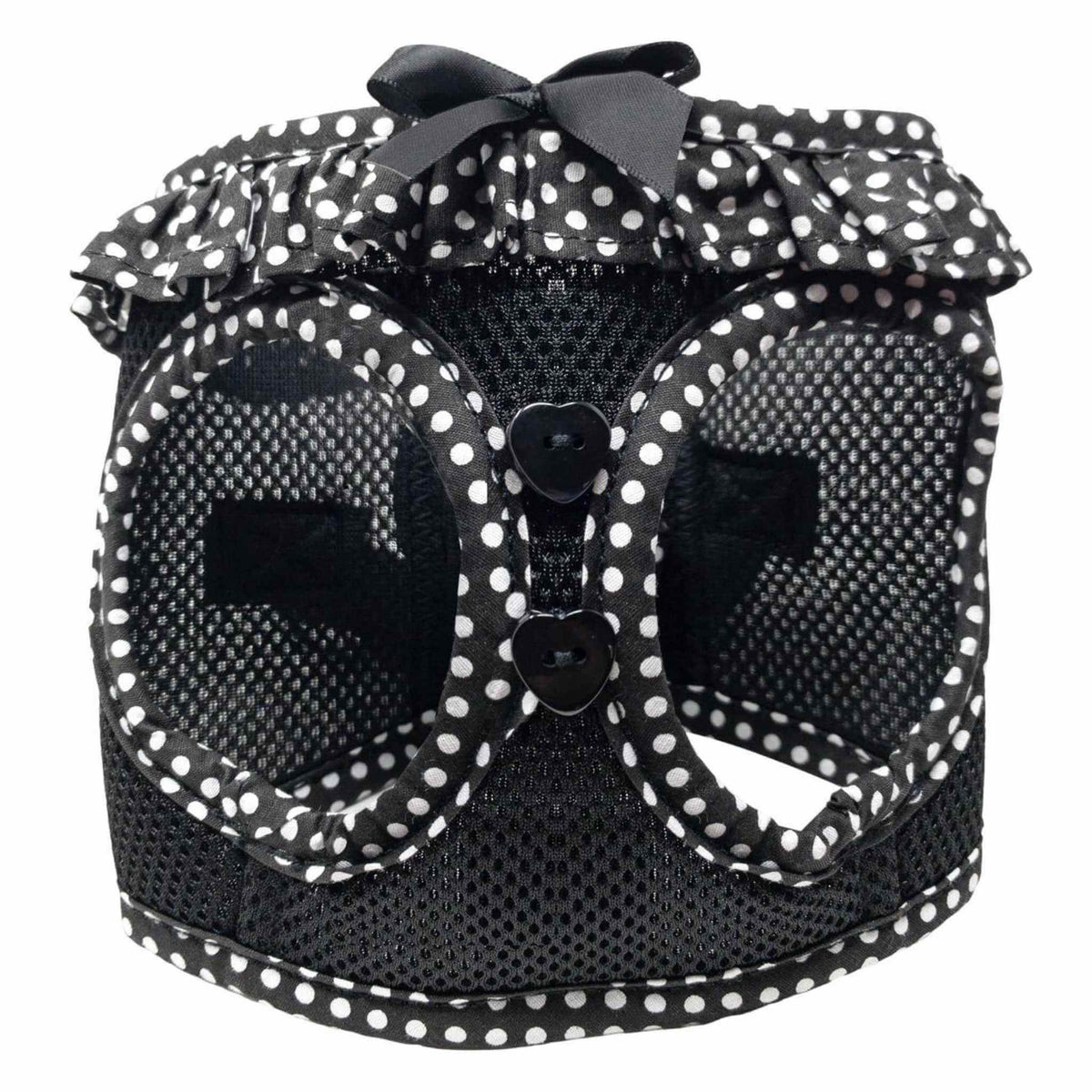 American River Polka Dot Step-in Dog Harness - Black