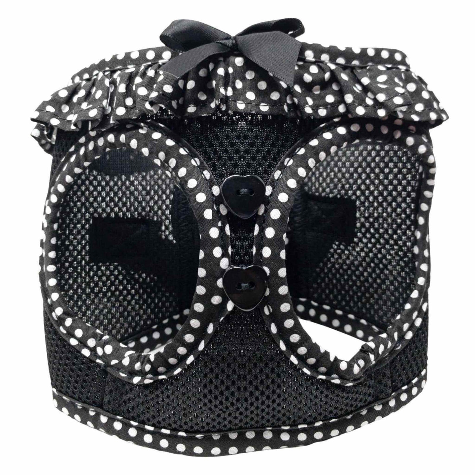 American River Polka Dot Step-in Dog Harness - Black