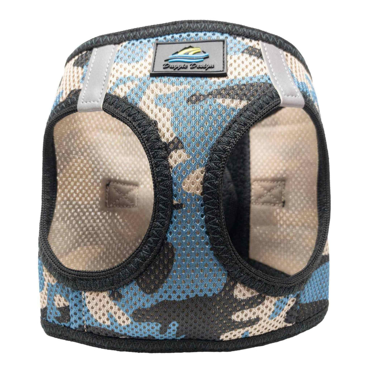 American River Step-in Dog Harness - Blue Camo - Front view