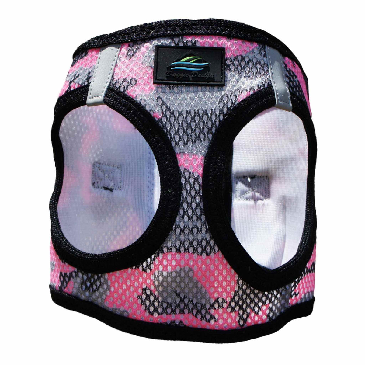 American River Step-in Dog Harness - Pink Camo - Front view