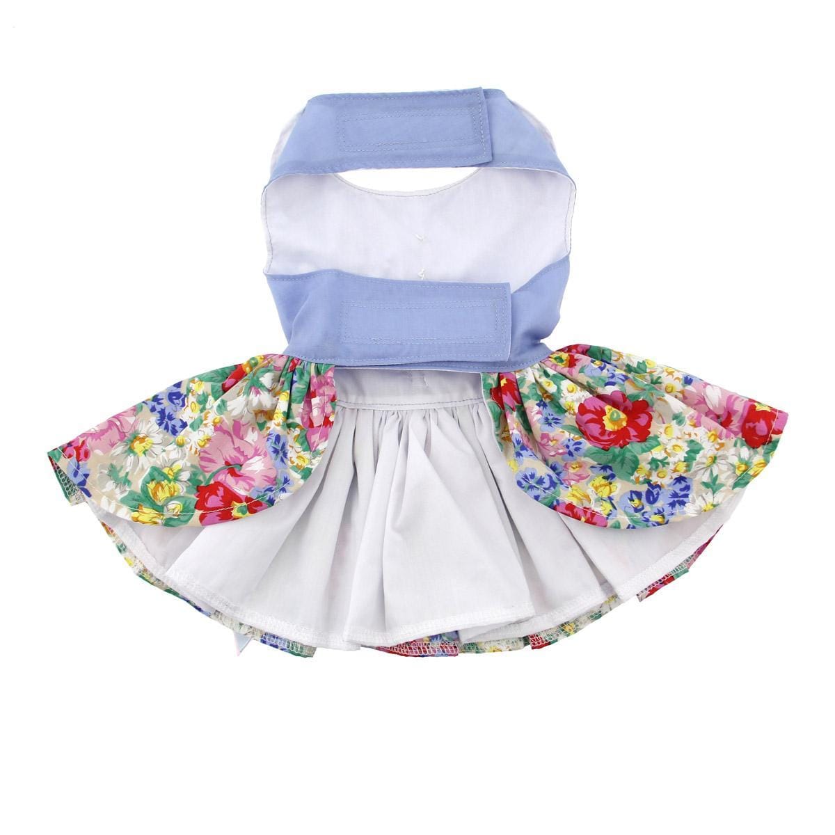 Blue White Pastel Pearls Dog Dress with Matching Leash