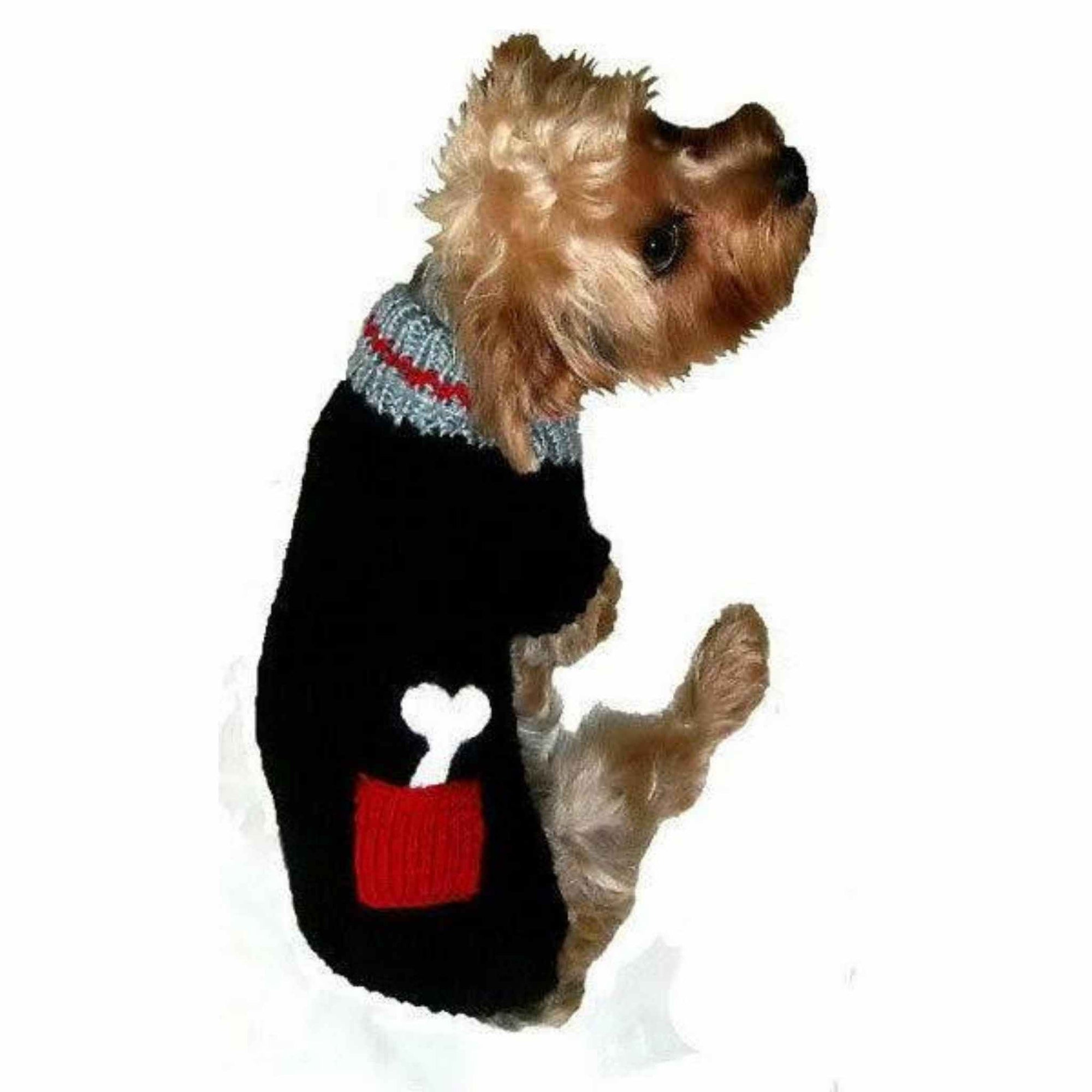 Dallas Dogs Bone on Board Black Dog Sweater