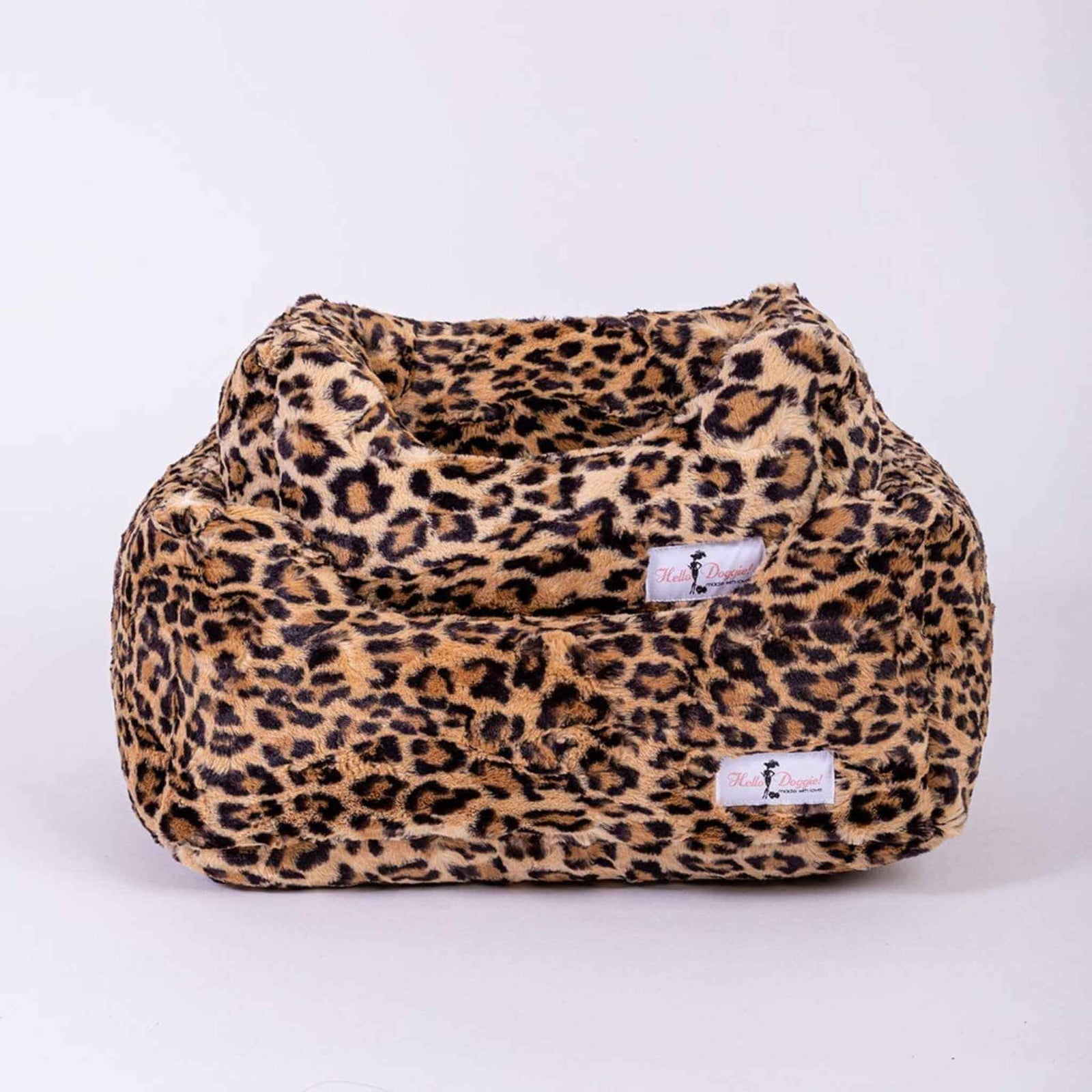Hello Doggie Cashemere Leopard Print Luxury Dog Bed