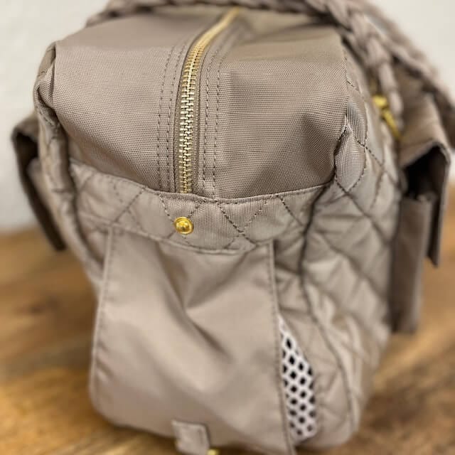 Hello Doggie Porsha Dog Carrier - side view, privacy flap closed