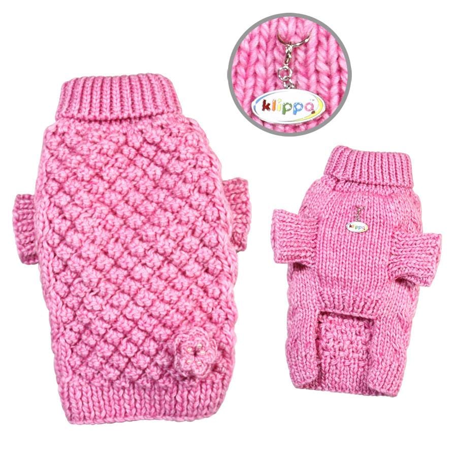 pink turtleneck dog sweater 