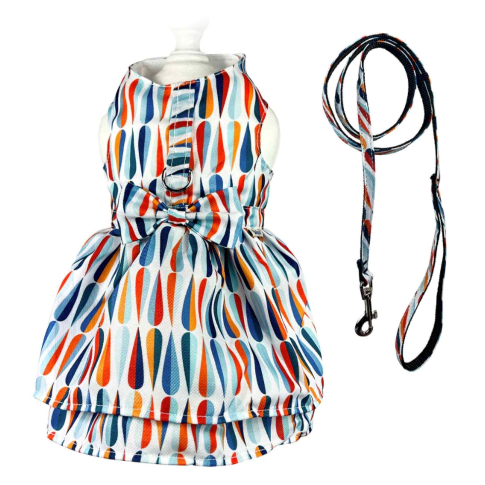 Klippo Chic Raindrop Dog Dress with Matching Leash