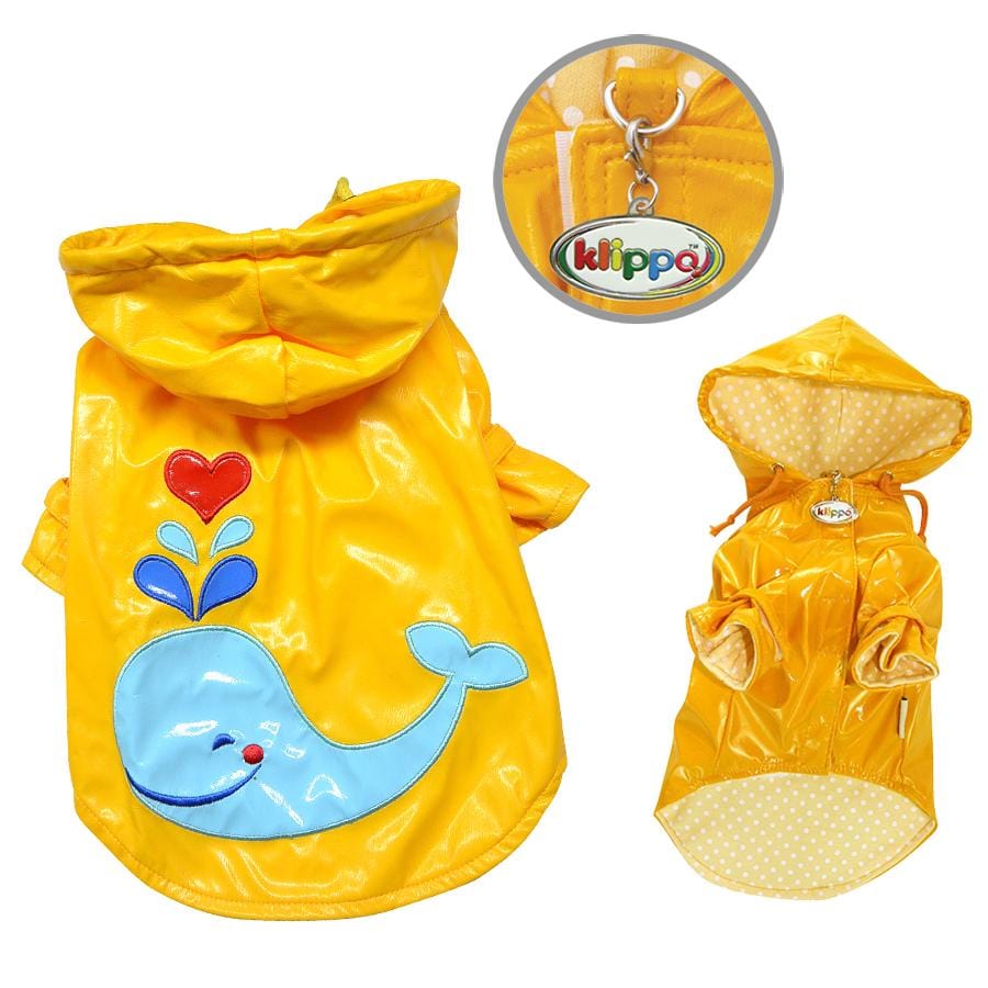 Klippo Splashing Whale Dog Raincoat – Waterproof Adorable