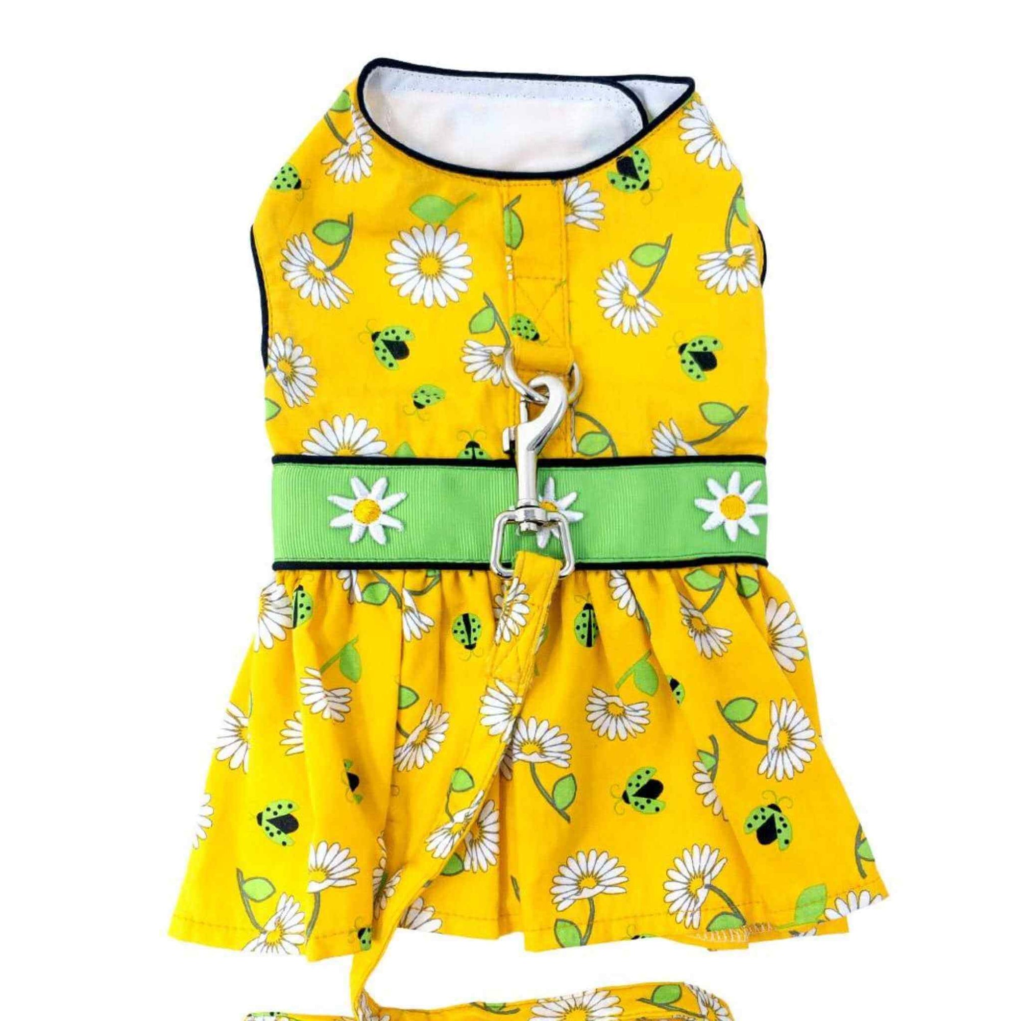Ladybugs and Daisies Dog Dress with Matching Leash