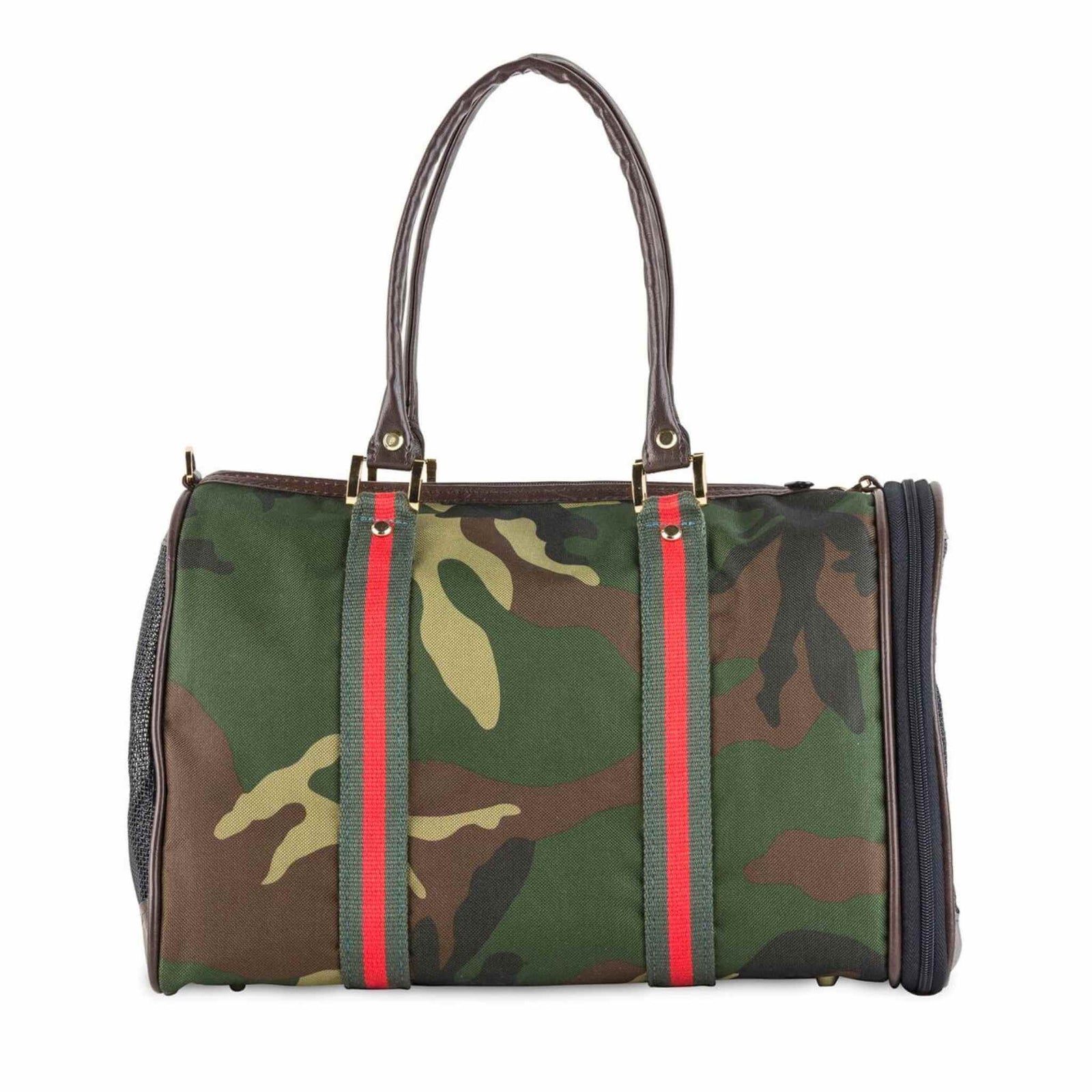 Petote JL Duffel Camo Designer Dog Carrier - side view