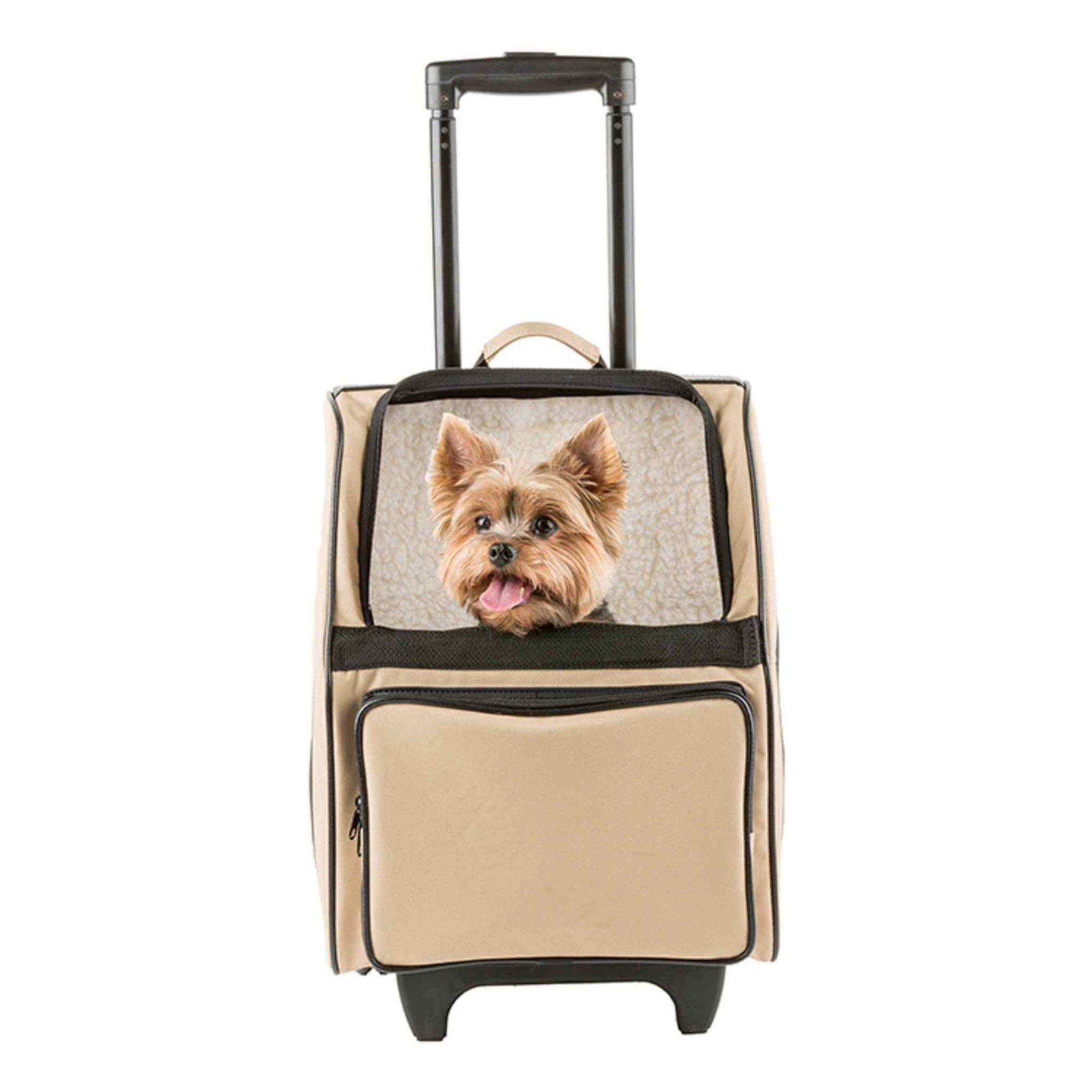 Petote Rio Wheeled Dog Carrier - Khaki