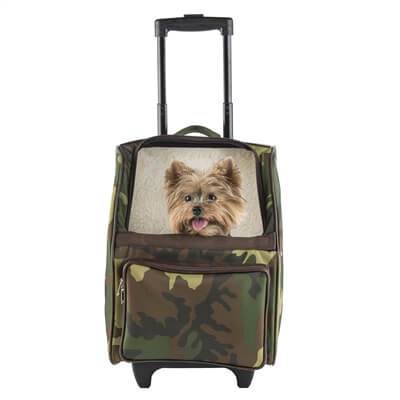 Petote Rio Camo Dog Carrier with Wheels - Airline Approved