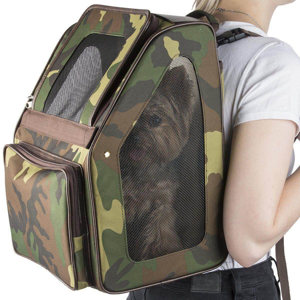 Petote Rio Camo Dog Carrier with Wheels - Backpack