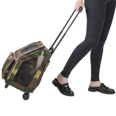 Petote Rio Camo Dog Carrier with Wheels - Wheeled Carrier