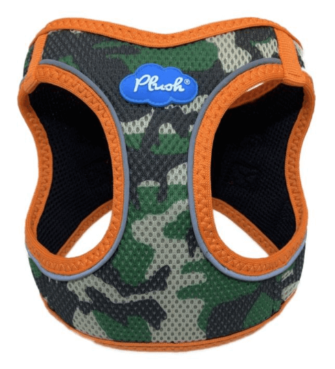 Plush Orange Camo Step-in dog harness
