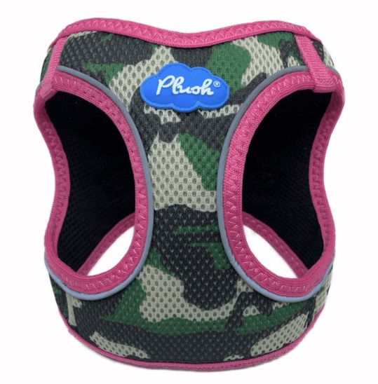 Plush Pink Camo Step-in dog harness