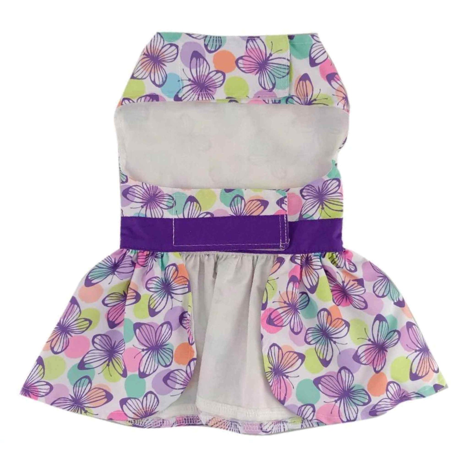 Purple Butterfly Dog Dress with Matching Leash - Back