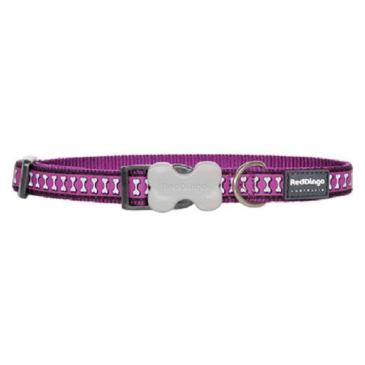 Red Dingo Reflective Small Dog Collars - Purple