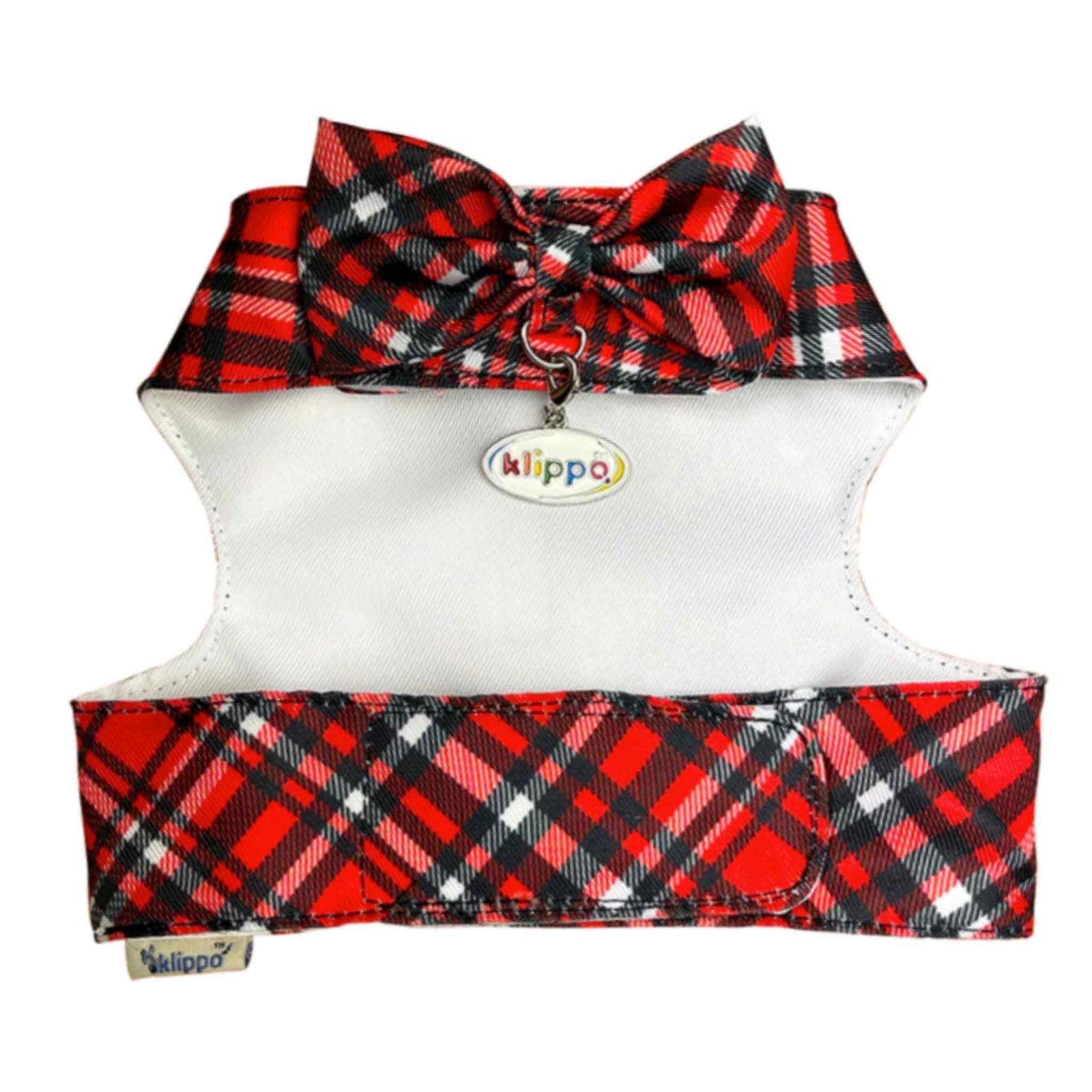 Klippo Red Plaid Small Dog Harness Vest - Bottom View