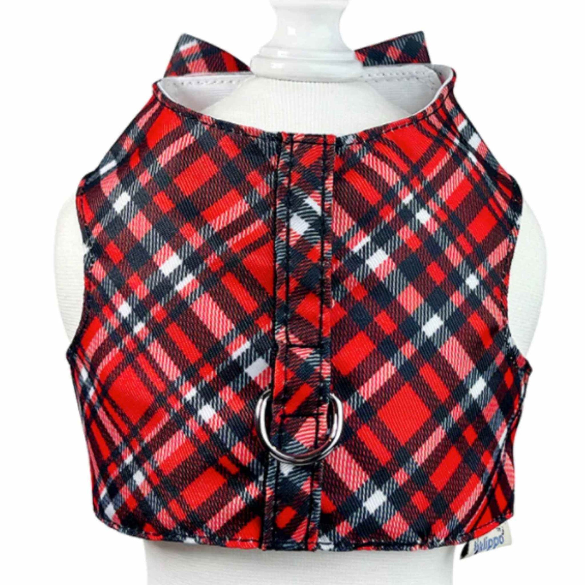 Klippo Red Plaid Small Dog Harness Vest 