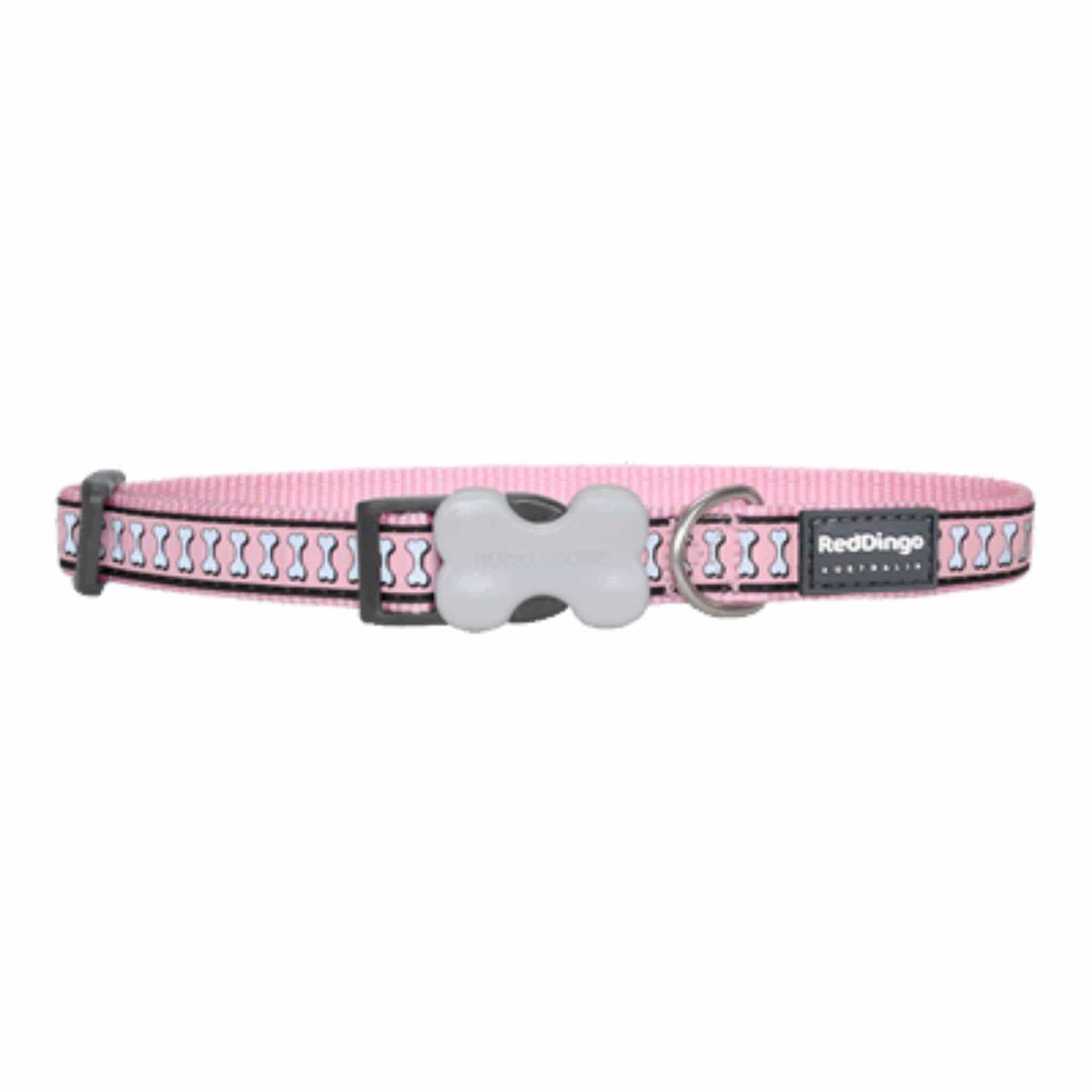Red Dingo Reflective Small Dog Collar - Pink