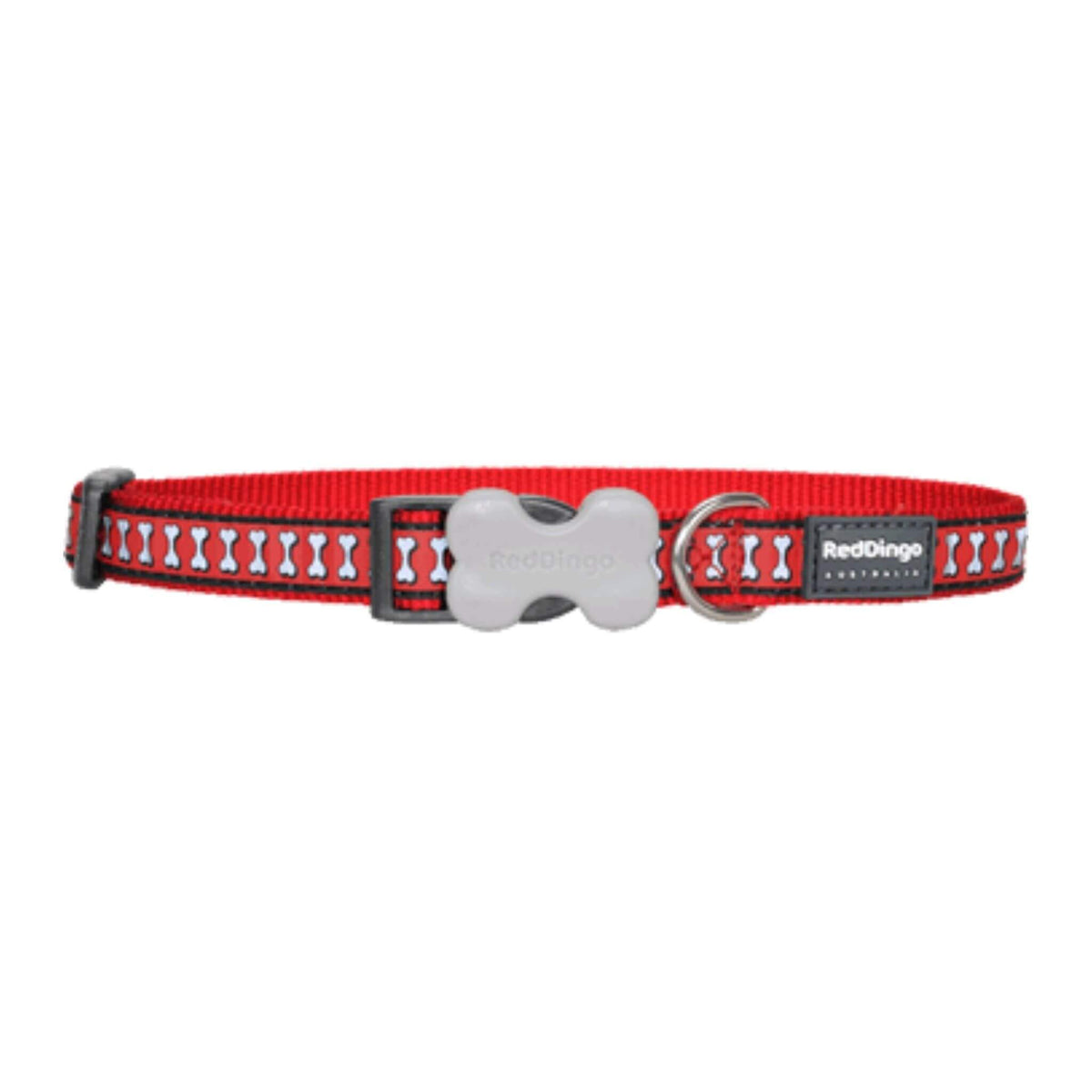Red Dingo Reflective Small Dog Collar - Red