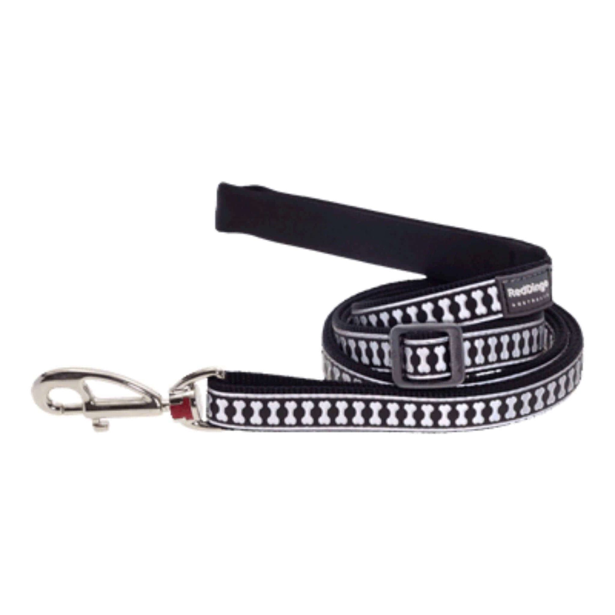 Red Dingo Reflective Small Dog Leashes - Black